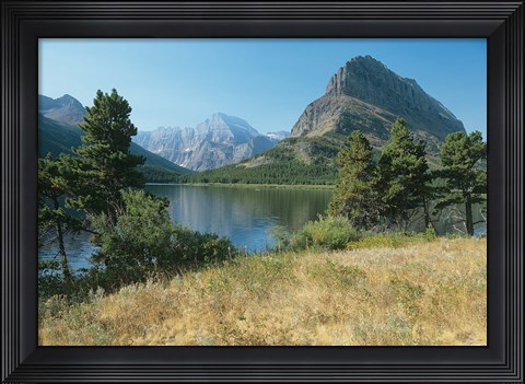 Framed Blues Skies And Rippling Lake Print
