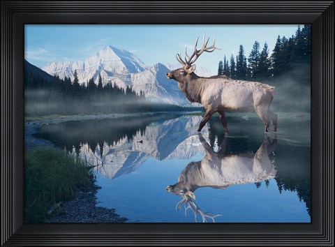 Framed Reflections Of Glacier Print