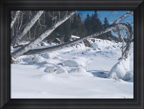 Framed Lake Superior Winter Snow 25 Print