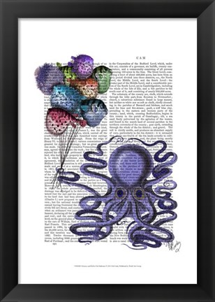 Framed Octopus and Puffer Fish Balloons Print