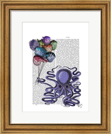Framed Octopus and Puffer Fish Balloons Print