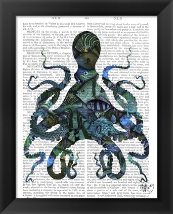 Framed Fishy Blue Octopus Print