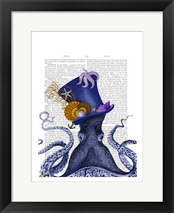 Framed Octopus Nautical Hat Print