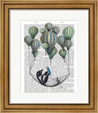 Framed Penguin in Hammock Balloon Print