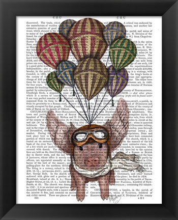 Framed Pig And Balloons Print