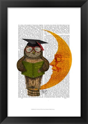 Framed Owl On The Moon Print