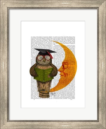Framed Owl On The Moon Print