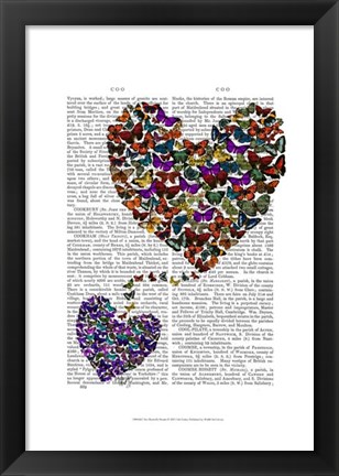 Framed Two Butterfly Hearts Print