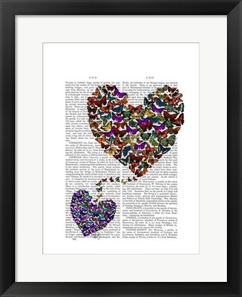 Framed Two Butterfly Hearts Print