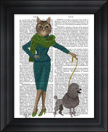 Framed Cat and Poodle Print