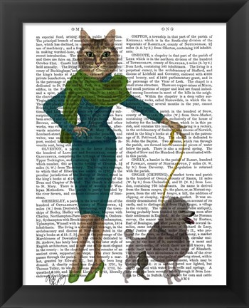 Framed Cat and Poodle Print