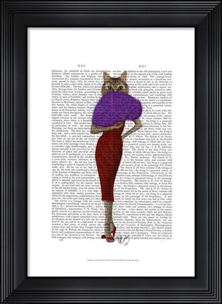 Framed Cat In Red Dress Print