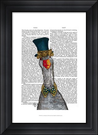 Framed Goose in Blue Hat Print