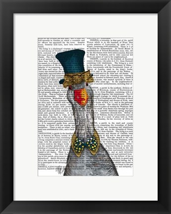 Framed Goose in Blue Hat Print