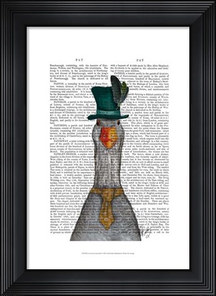 Framed Goose in Green Hat Print