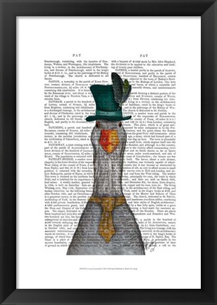 Framed Goose in Green Hat Print