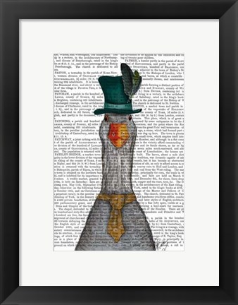 Framed Goose in Green Hat Print