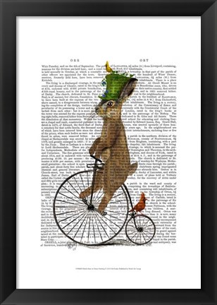 Framed March Hare on Penny Farthing Print