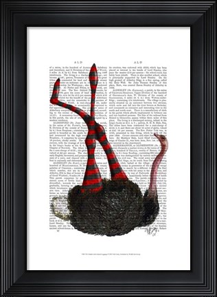 Framed Ostrich with Striped Leggings Print