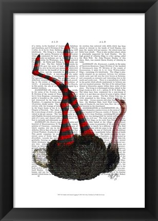 Framed Ostrich with Striped Leggings Print