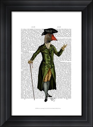 Framed Goose in Green Regency Coat Print
