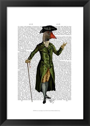 Framed Goose in Green Regency Coat Print