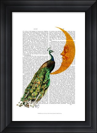 Framed Peacock on the Moon Print