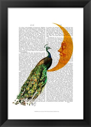 Framed Peacock on the Moon Print