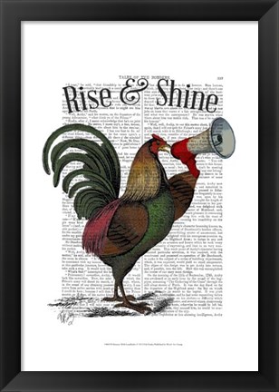 Framed Rooster With Loudhailer Print