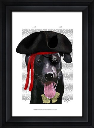 Framed Black Labrador Pirate Print