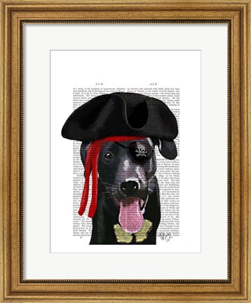 Framed Black Labrador Pirate Print
