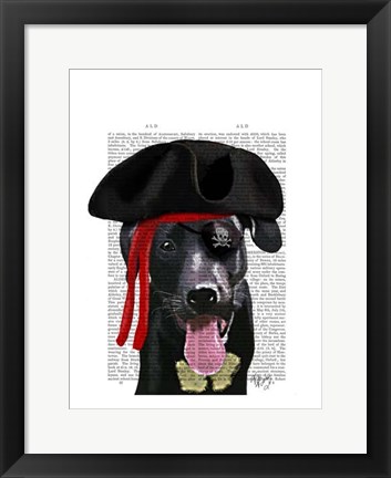 Framed Black Labrador Pirate Print