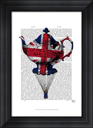 Framed Union Jack Flying Teapot Print