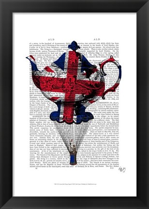 Framed Union Jack Flying Teapot Print