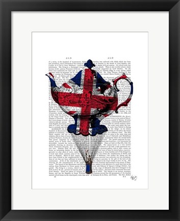 Framed Union Jack Flying Teapot Print