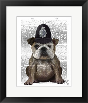 Framed Bulldog Policeman Print