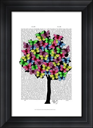 Framed Butterfly Tree Print