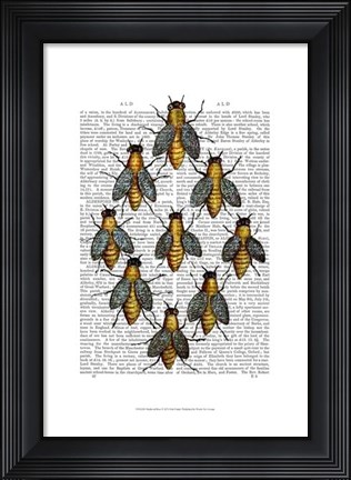 Framed Medieval Bees Print
