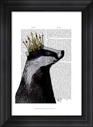 Framed Badger King I Print