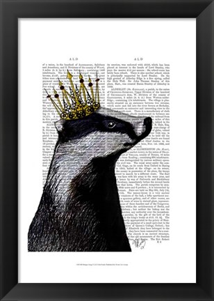 Framed Badger King I Print