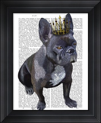 Framed French Bulldog King Print
