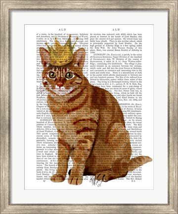 Framed Ginger Cat with Crown Full Print
