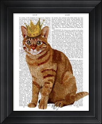 Framed Ginger Cat with Crown Full Print
