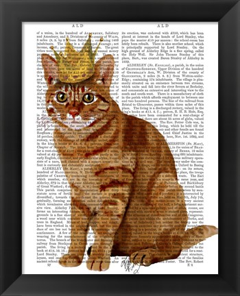 Framed Ginger Cat with Crown Full Print