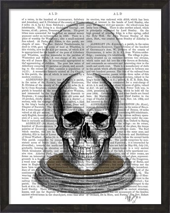 Framed Skull In Bell Jar Print