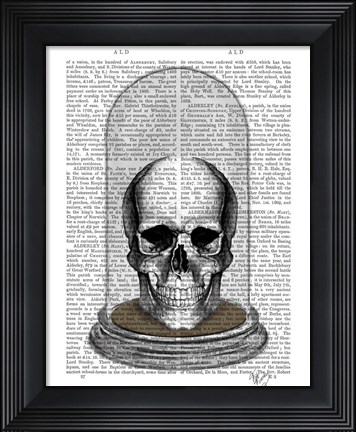 Framed Skull In Bell Jar Print