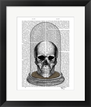 Framed Skull In Bell Jar Print