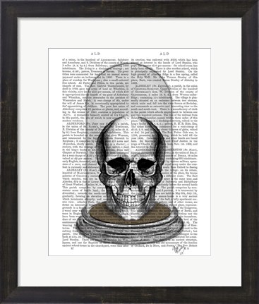 Framed Skull In Bell Jar Print