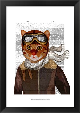 Framed Flying Cat Print