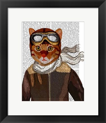 Framed Flying Cat Print
